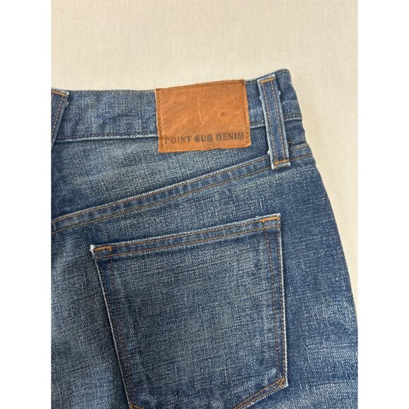 Point Sur Denim High-Rise Straight-Leg Jeans Womens 27 Blue 100% Cotton Made In - Picture 3 of 12